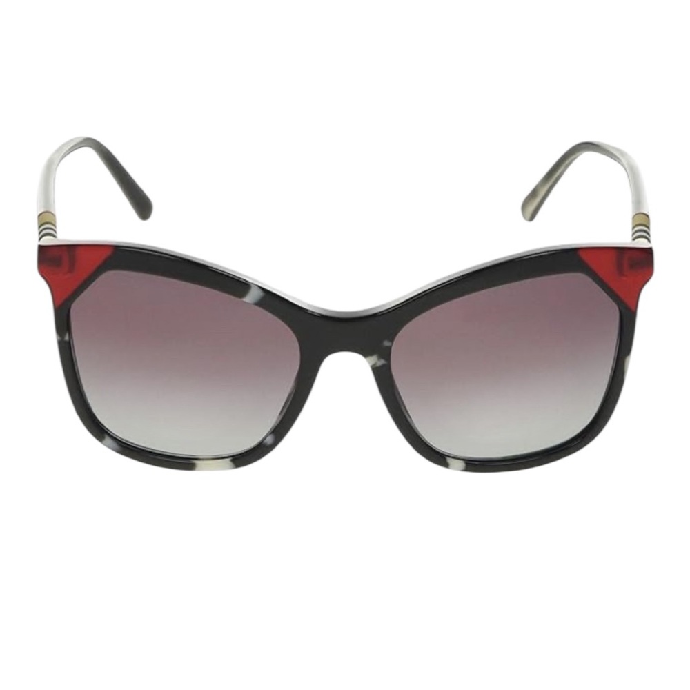 BURBERRY // WOMEN'S BE4263F SUNGLASSES // BLACK TORTOISE + WHITE + RED